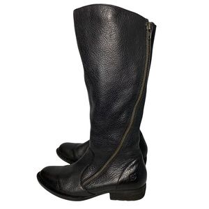 Born VBEG15 Leather Side Asymmetrical Zipper Casual Career Winter Tall Boots 8.5